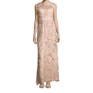 Adrianna Papell Leaf-Motif Sleeveless Dress
